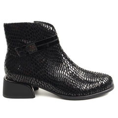 Fiore Fino Ghete dama piele naturala 2702003 negru sarpe ID5636-NGS