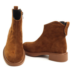 Fiore Fino Ghete dama piele naturala 2709007 maro velur ID5638-MAROV