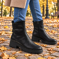 Fiore Fino Ghete dama piele naturala 2709012 negru sarpe ID5639-NGS