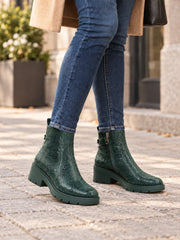 Fiore Fino Ghete dama piele naturala 2709012 verde sarpe ID5639-VRS