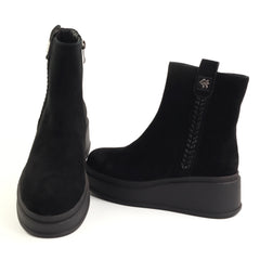 Fiore Fino Ghete dama piele naturala 2709021 negru velur ID5641-NGV