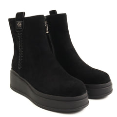 Fiore Fino Ghete dama piele naturala 2709021 negru velur ID5641-NGV