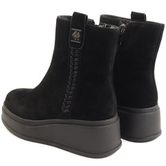 Fiore Fino Ghete dama piele naturala 2709021 negru velur ID5641-NGV