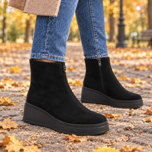 Fiore Fino Ghete dama piele naturala 2709038 negru velur ID5642-NGV