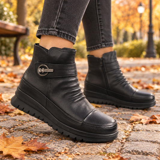 Feeling Ghete dama piele naturala 9023 BLACK ID5649-BLK