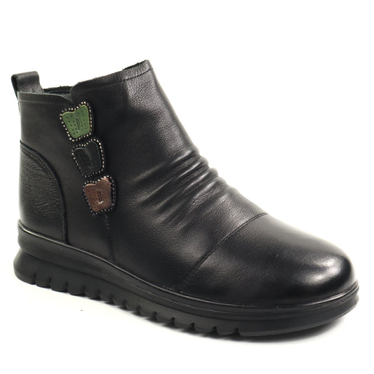 Feeling Ghete dama piele naturala 25921 BLACK ID5650-BLK