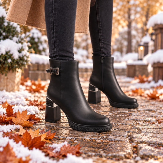 Anna Viotti Ghete dama piele naturala D122 ZPW351 N4783 1 negru ID5679-NG