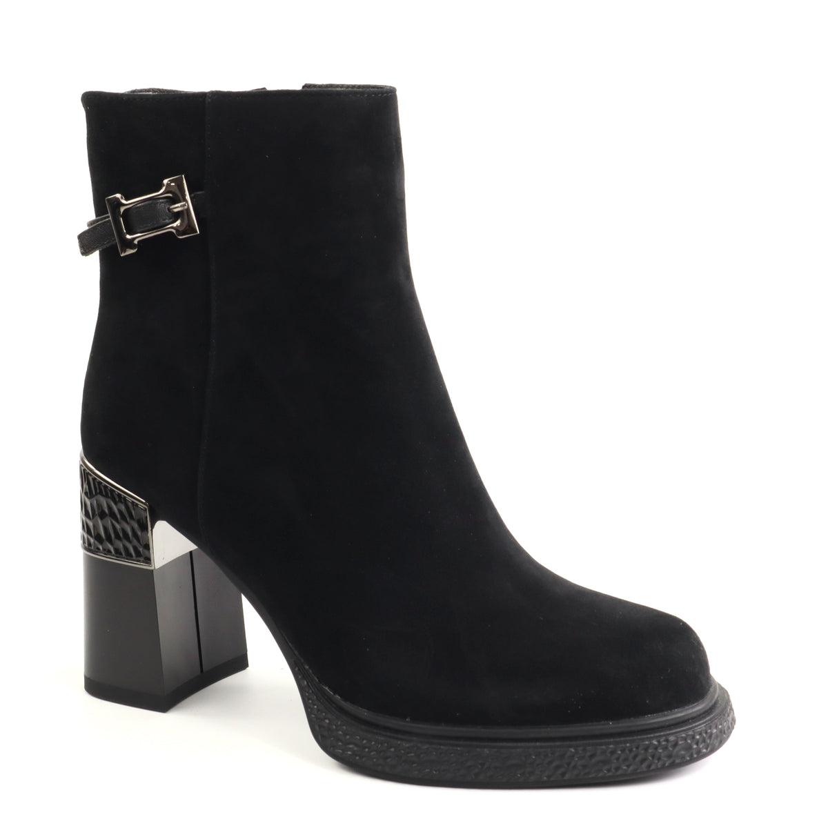 Anna Viotti Ghete dama piele naturala D122 ZPW351 N4783 2 negru nubuk ID5680-NGN