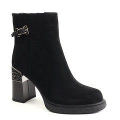 Anna Viotti Ghete dama piele naturala D122 ZPW351 N4783 2 negru nubuk ID5680-NGN