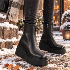 Anna Viotti Ghete dama piele naturala D122 A1381 K903 negru ID5690-NG