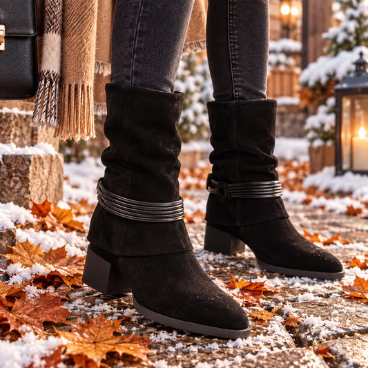 Anna Viotti Ghete dama piele naturala D105 8077R F448 N negru ID5693-NG