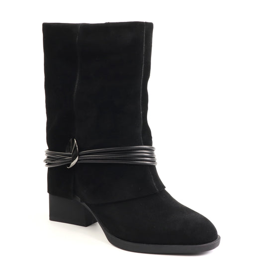 Anna Viotti Ghete dama piele naturala D105 8077R F448 N negru ID5693-NG