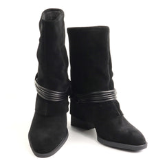 Anna Viotti Ghete dama piele naturala D105 8077R F448 N negru ID5693-NG