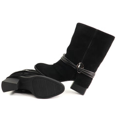 Anna Viotti Ghete dama piele naturala D105 8077R F448 N negru ID5693-NG