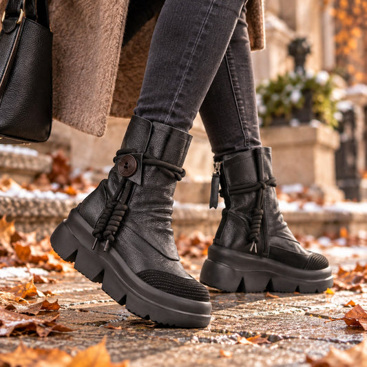 GRYXX Ghete dama piele naturala 119686A 01 N negru ID5700-NG