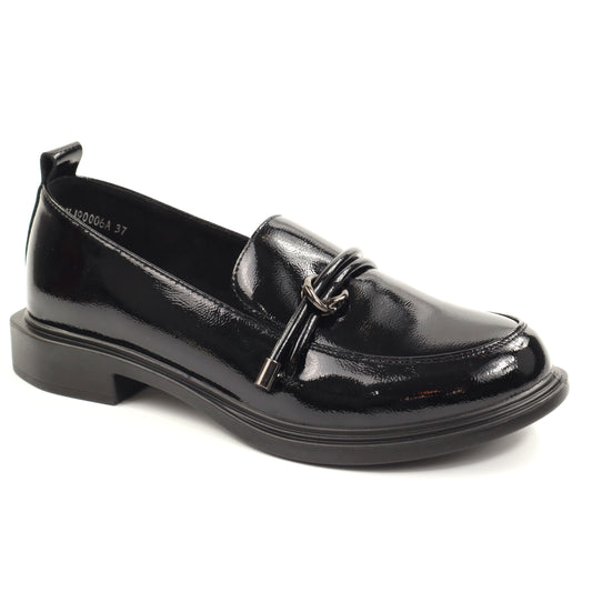 Pass Collection Pantofi dama 1HJ90006A 01 L negru lac ID5708-NGL