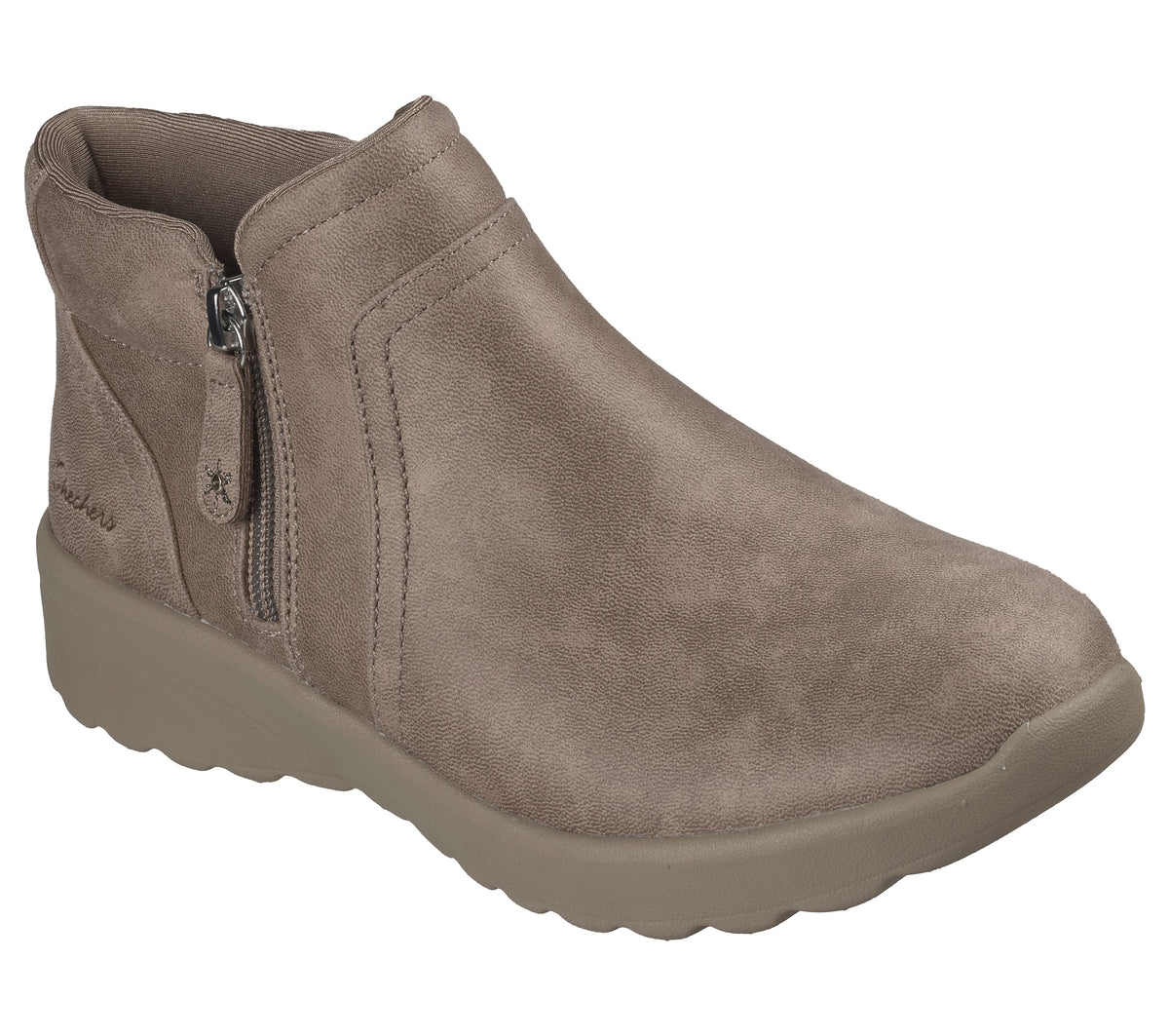 Skechers Ghete dama piele ecologica LOVELY VIBE FOREVER MINE 159637 DARK TAUPE ID5713-DKTP