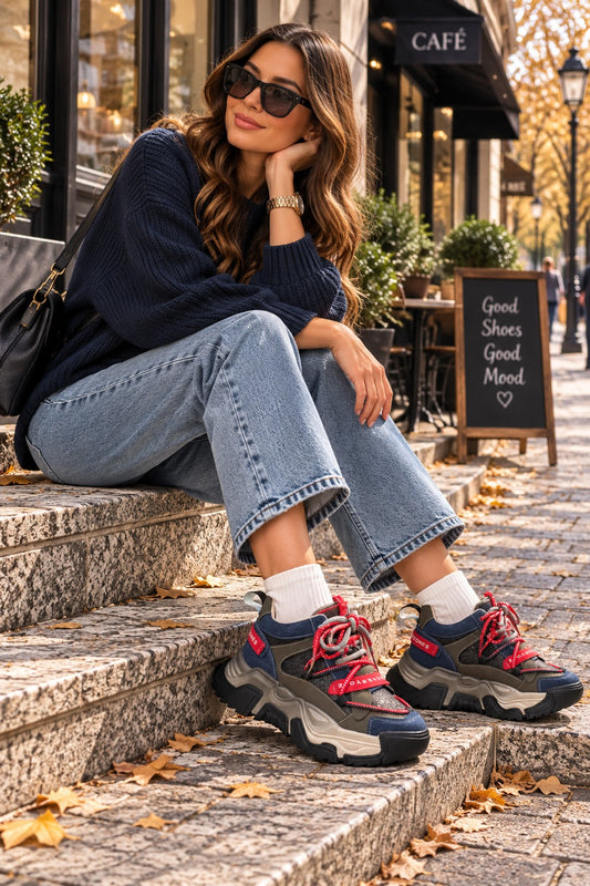 Pass Collection Pantofi dama piele naturala 1LY90001A G4 I bleumarin diverse ID5727-BLMD