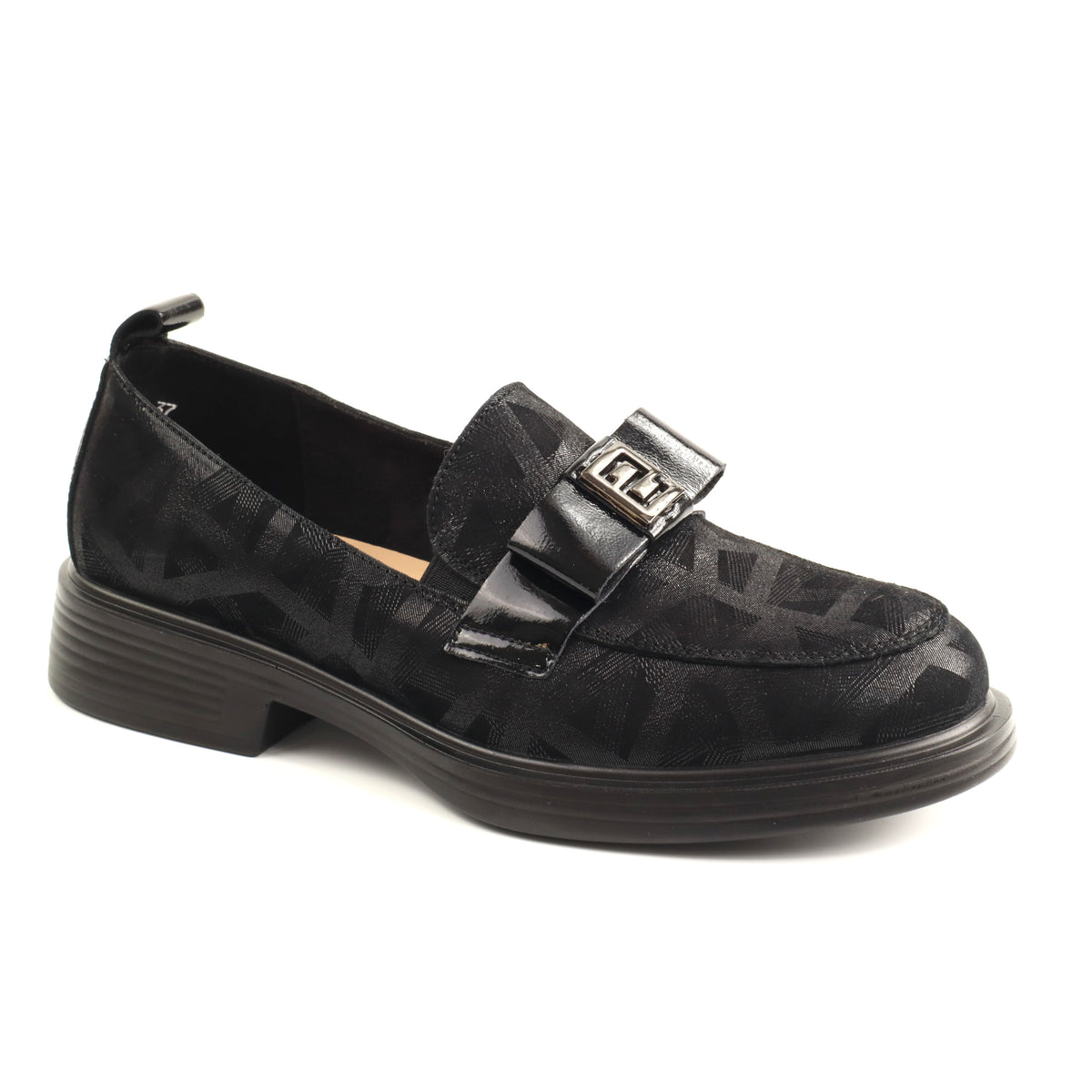 Pass Collection Pantofi dama piele naturala 1M590012A 07 I negru print ID5734-NGPR