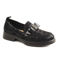 Pass Collection Pantofi dama piele naturala 1M590012A 07 I negru print ID5734-NGPR
