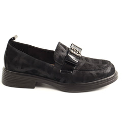Pass Collection Pantofi dama piele naturala 1M590012A 07 I negru print ID5734-NGPR