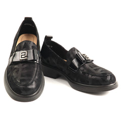 Pass Collection Pantofi dama piele naturala 1M590012A 07 I negru print ID5734-NGPR