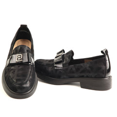 Pass Collection Pantofi dama piele naturala 1M590012A 07 I negru print ID5734-NGPR