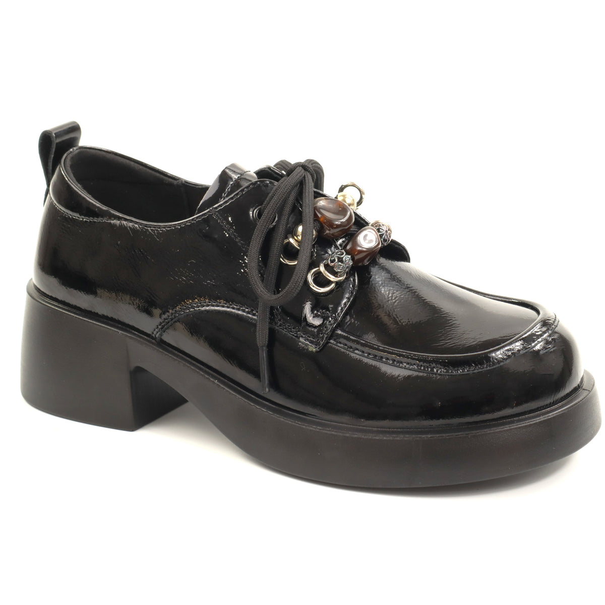 Pass Collection Pantofi dama piele naturala 1X490025A 01 L negru lac ID5743-NGL