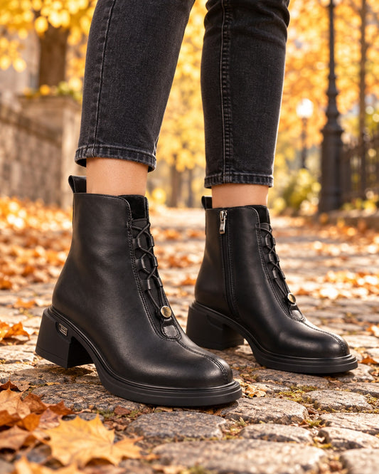 Anna Viotti Ghete dama piele naturala D106 F11239 A602 2 negru ID5749-NG