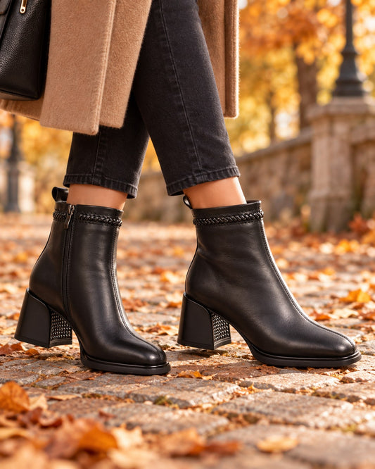 Anna Viotti Ghete dama piele naturala D106 M1593 Q1370 negru ID5751-NG