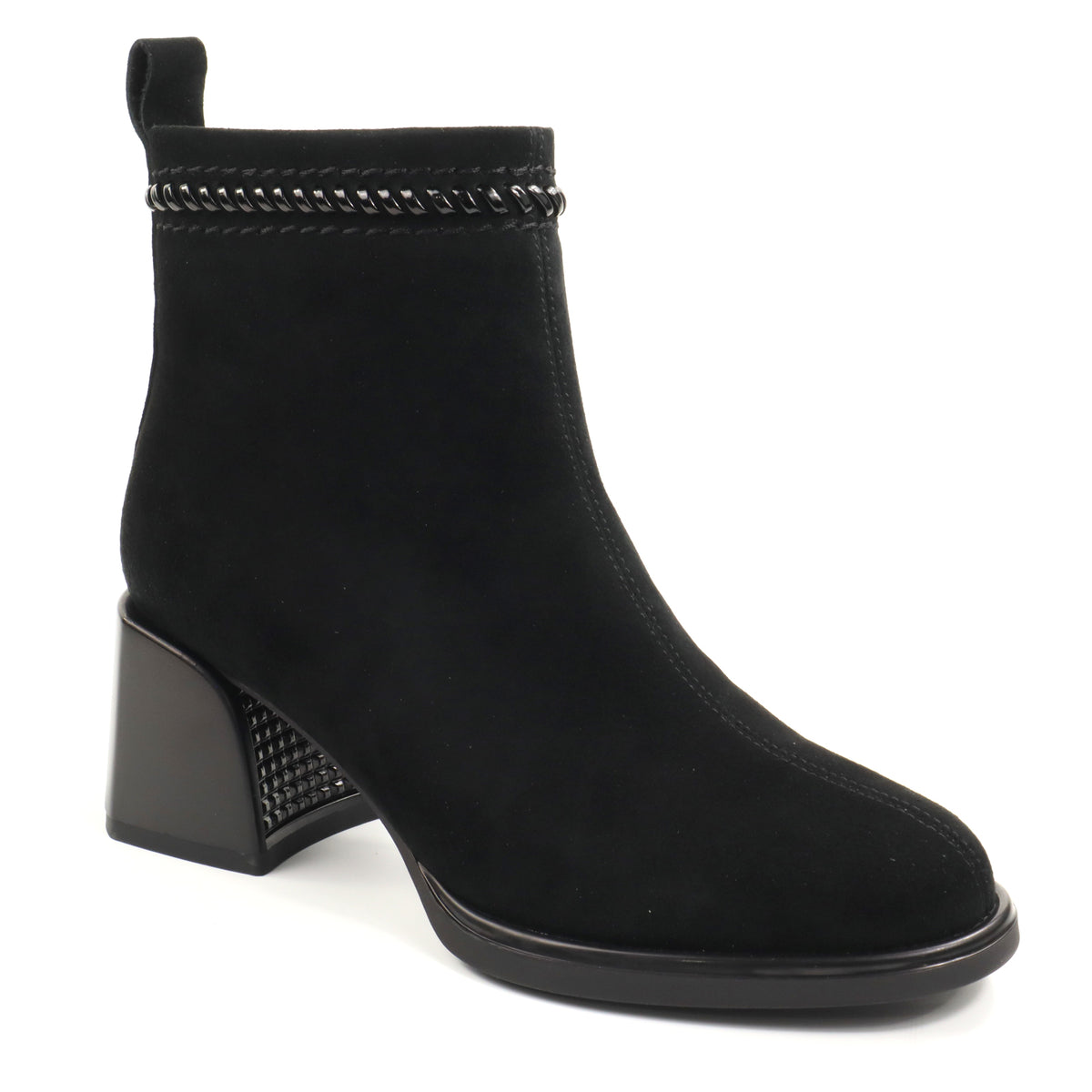 Anna Viotti Ghete dama piele naturala D106 M1593 Q1370 negru velur ID5751-NGV