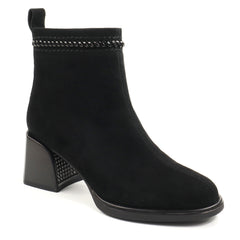 Anna Viotti Ghete dama piele naturala D106 M1593 Q1370 negru velur ID5751-NGV