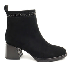 Anna Viotti Ghete dama piele naturala D106 M1593 Q1370 negru velur ID5751-NGV