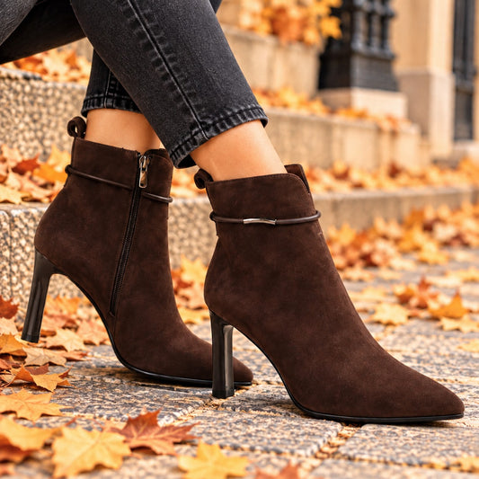 Anna Viotti Ghete dama piele naturala D106 7Y77 RH2245 DARK BROWN ID5752-DKBROWN