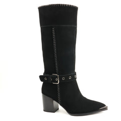 Anna Viotti Cizme dama piele naturala D106 K0B417 RZ5860P negru velur ID5753-NGV