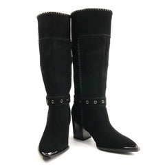 Anna Viotti Cizme dama piele naturala D106 K0B417 RZ5860P negru velur ID5753-NGV