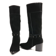 Anna Viotti Cizme dama piele naturala D106 K0B417 RZ5860P negru velur ID5753-NGV