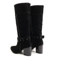 Anna Viotti Cizme dama piele naturala D106 K0B417 RZ5860P negru velur ID5753-NGV