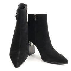 Anna Viotti Ghete dama piele naturala D106 8B556 RS701P negru velur ID5754-NGV