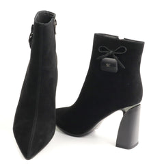 Anna Viotti Ghete dama piele naturala D106 8B556 RS701P negru velur ID5754-NGV
