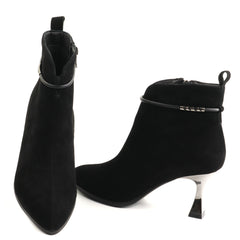 Anna Viotti Ghete dama piele naturala D106 8H256 RH1808 negru velur ID5755-NGV