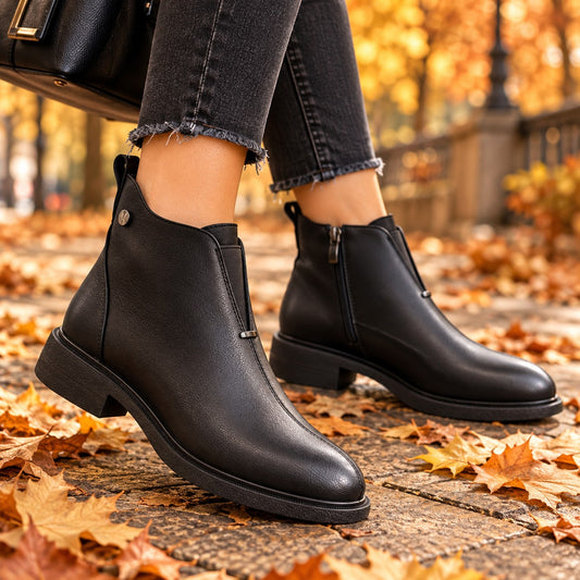 Anna Viotti Ghete dama piele naturala D111 B30041 negru ID5756-NG