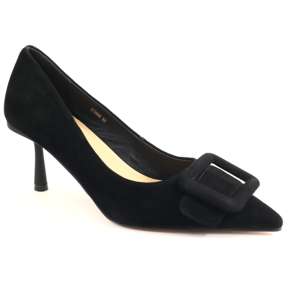 Fiore Fino Pantofi dama piele naturala 272602 negru velur ID5758-NGV