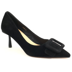 Fiore Fino Pantofi dama piele naturala 272602 negru velur ID5758-NGV