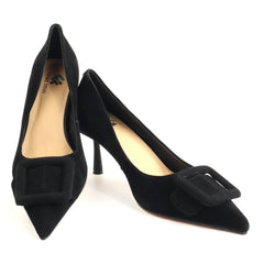 Fiore Fino Pantofi dama piele naturala 272602 negru velur ID5758-NGV