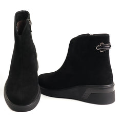 Fiore Fino Ghete dama piele naturala 2712035 negru velur ID5760-NGV