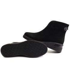 Fiore Fino Ghete dama piele naturala 2712035 negru velur ID5760-NGV