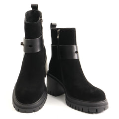 Feeling Ghete dama piele naturala ZPH170 Q2831 4 negru velur ID5761-NGV