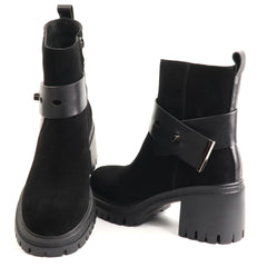 Feeling Ghete dama piele naturala ZPH170 Q2831 4 negru velur ID5761-NGV