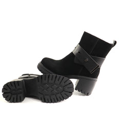 Feeling Ghete dama piele naturala ZPH170 Q2831 4 negru velur ID5761-NGV